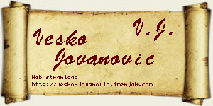 Vesko Jovanović vizit kartica